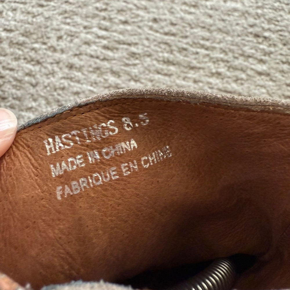JEFFREY CAMPBELL Hastings Suede Fringe Western Ankle Boots WOMEN 8.5 Taupe BOHO - Picture 8 of 12